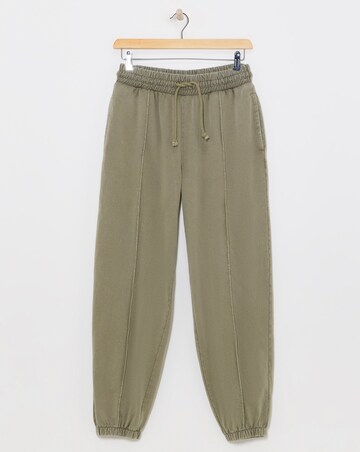Acid Wash Khaki Seam Detail Joggers