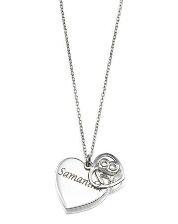 Sterling Silver Personalised Double Heart Special Age Pendant