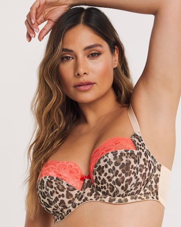 Panache Nina Balcony Wired Bra Leopard/Coral