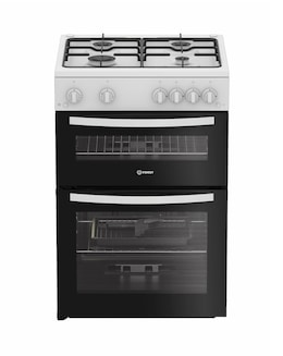 Indesit IDG6GW 60cm Gas Double Cooker - White