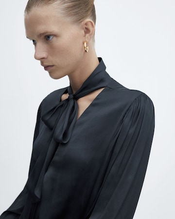 Mango Neck Tie Satin Blouse