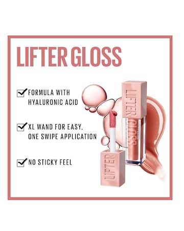 Maybelline Lifter Gloss Plumping Hydrating Lip Gloss Hyaluronic Acid 008 Stone
