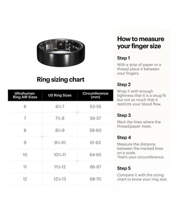 Ultrahuman Ring AIR Bluetooth Smart Ring - Air Silver - Size 9