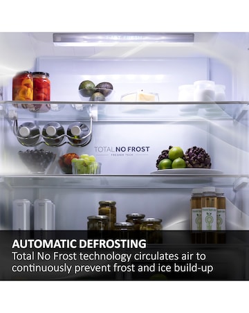 Haier Cube 83 HCR3818ENMG Total No Frost American Fridge Freezer - Silver