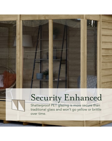 Forest 4LIFE Pent Summerhouse 8x6 - Double Door - 4 Window (Home Delivery)