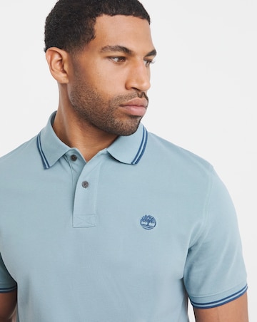 Timberland Millers River Tipped Pique Polo - Blue
