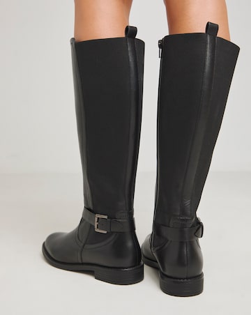 Fala Leather Elasticated Riding Boots - Wide Fit (E) & Super Curvy Calf