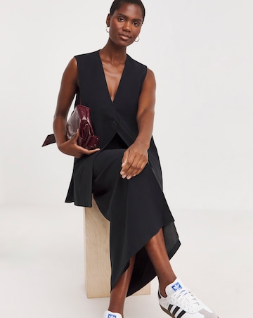 Black Split Front Pencil Skirt