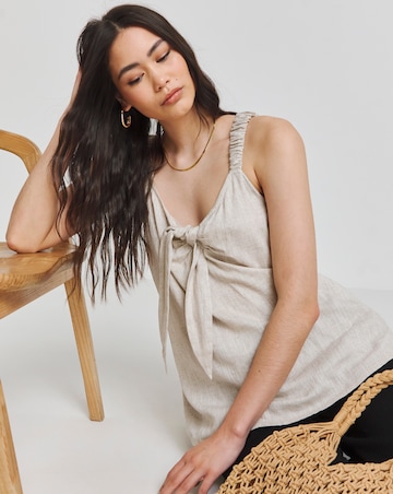 Simply Be Natural Knot Front Linen Cami