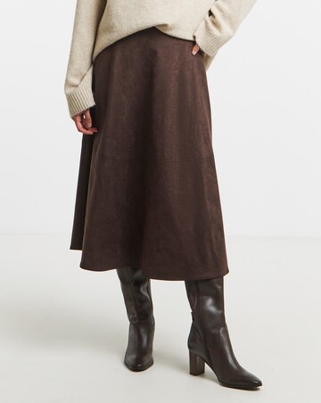 Simply Be Suedette Seam Detail Midaxi Skirt