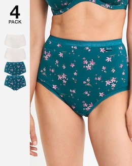 Slimma (4 Pack) Cotton Full Fit Knickers Floral