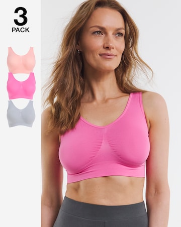 Pretty Secrets (3 Pack) Plain Comfort Tops Pink/Grey