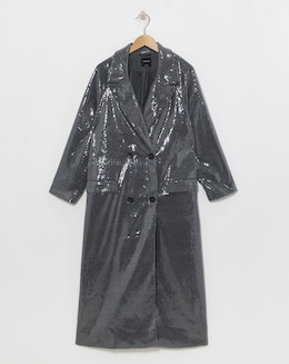 Sequin Longline Coat