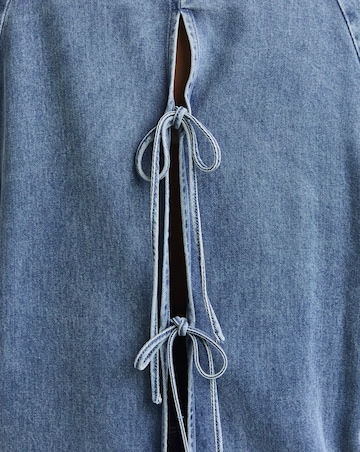 Simply Be Light Wash Open Back Denim Shirt