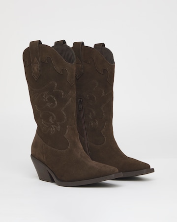 Hydra Embroidered Leather Western Boots - Extra Wide Fit (EEE) & Standard Calf