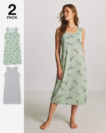 JD Williams (2 Pack) Value Zebra Nighties