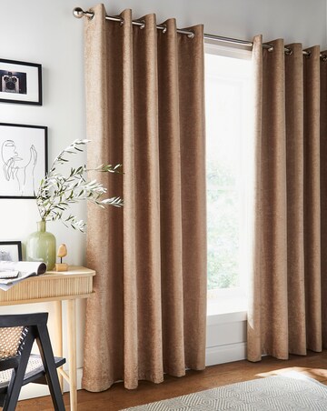 Savoy Blackout Chenille Eyelet Curtain