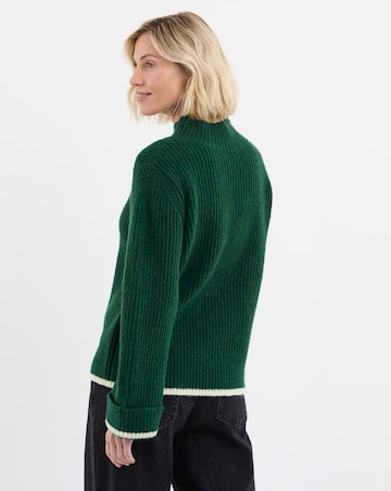 Ribbed Stepped Hem Jumper