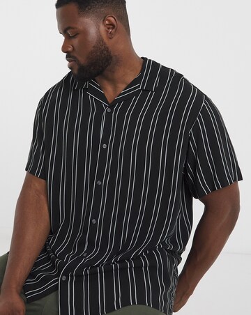 Jack & Jones Jeff Stripe Resort Shirt - Black