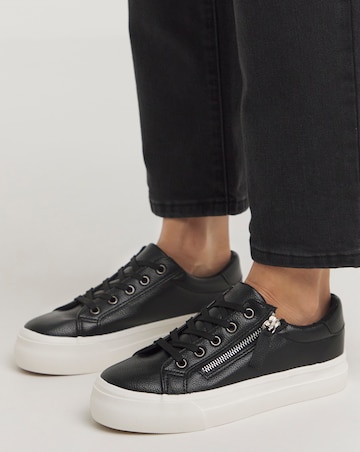 Kate Lace Up Zip Detail Chunky Trainers - Wide Fit (E)