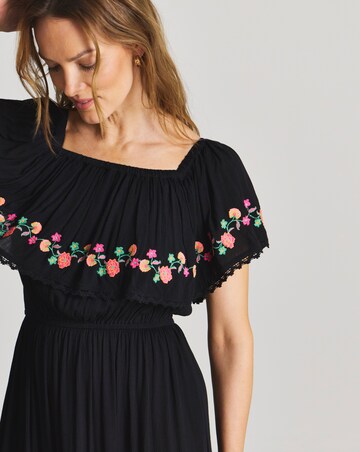 Figleaves Embroidered Tiered Bandeau Beach Dress