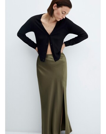 Mango Split Satin Maxi Skirt