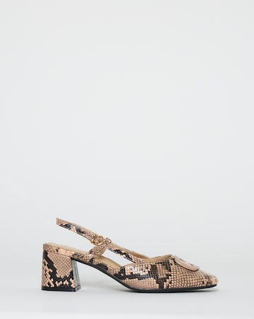 Luella Heeled Slingbacks With Buckle Trim - Extra Wide Fit (EEE)