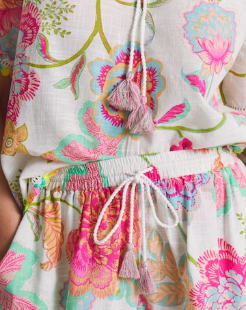 Figleaves Cotton Beach Shirt And Short Co-Ord Floral Print