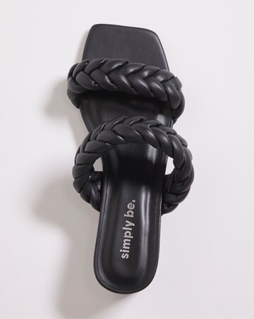 Isobel Plaited Low Block Heeled Sandals - Wide Fit (E)