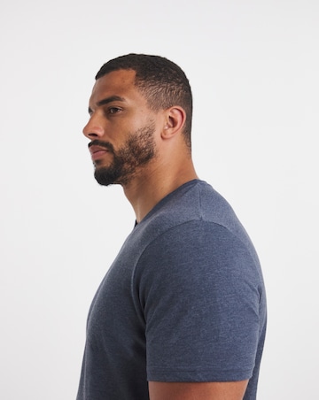 Pure Cotton V Neck T-Shirt- Denim Marl