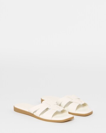 Carla Woven Flat Mule Sandals - Wide Fit (E)