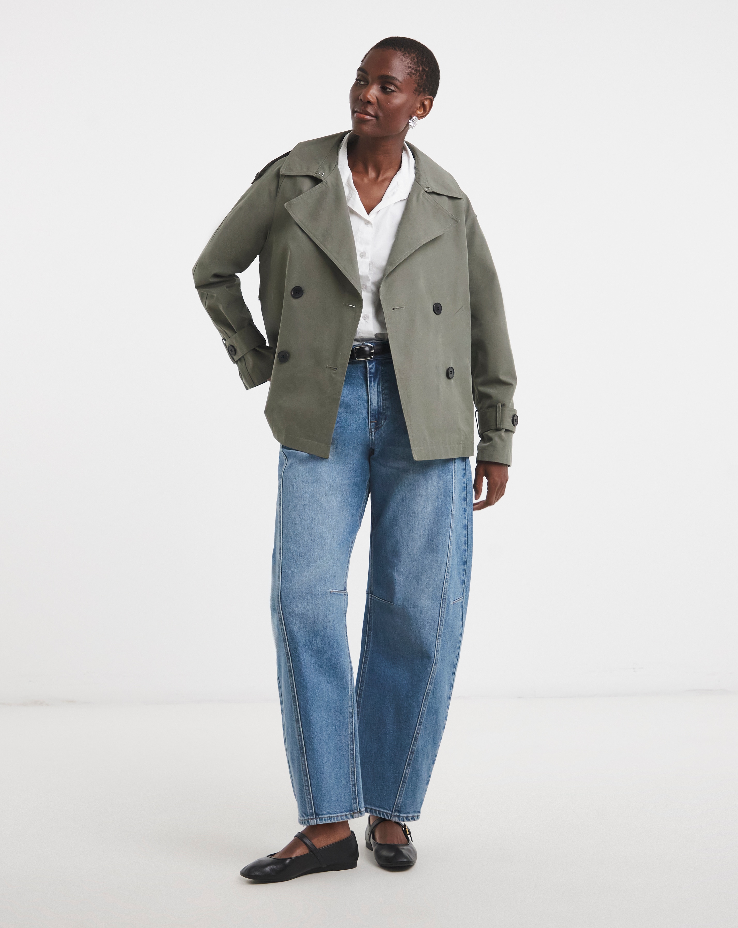 Anthology Khaki Short Trench Coat | Ambrose Wilson