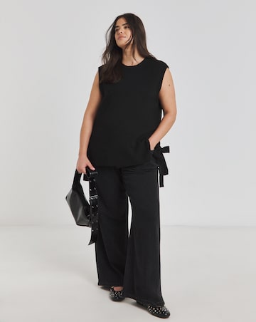 Simply Be Black Tie Side Knitted Vest