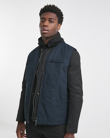Navy Twill Washed Gilet