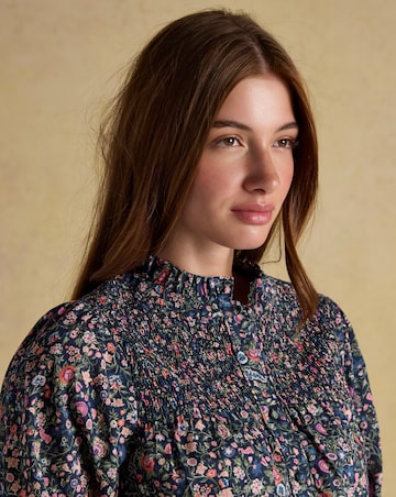 Joules Silvia Frill Neck Smocked Blouse