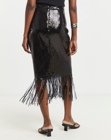Lovedrobe Overall Sequin Tassel Skirt