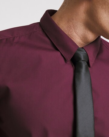Wine Short Sleeve Formal Shirt Reg