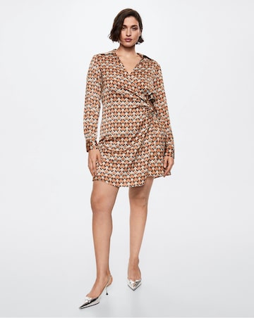 Mango Print Wrap Dress