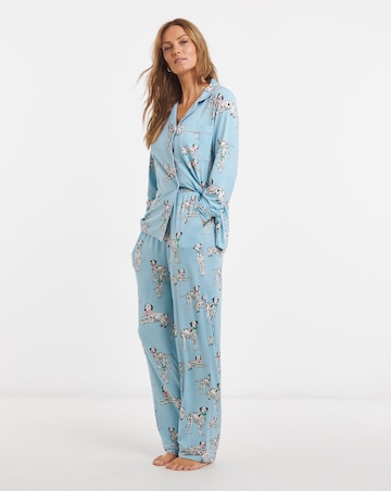 Chelsea Peers Classic Button Up Pyjama Set Dalmatian Dogs Print