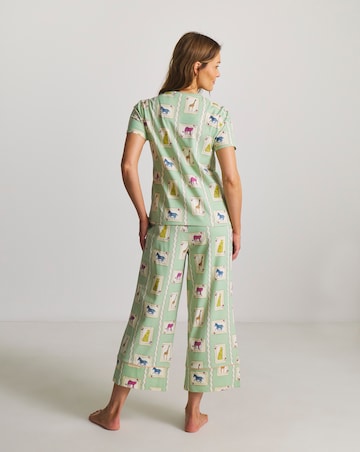Chelsea Peers Organic Cotton Crew Neck TShirt & Capri Bottoms Pyjama Set