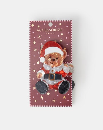 Accessorize Christmas Teddy Claw Clip