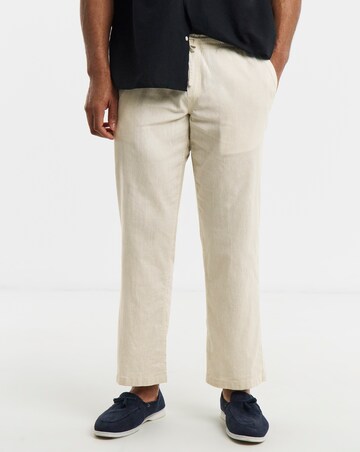 Jac & Jones Karl Breeze Linen Blend Trousers - Natural