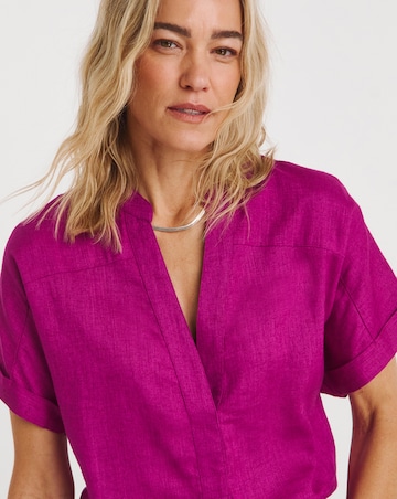 Linen Mix Tunic Top
