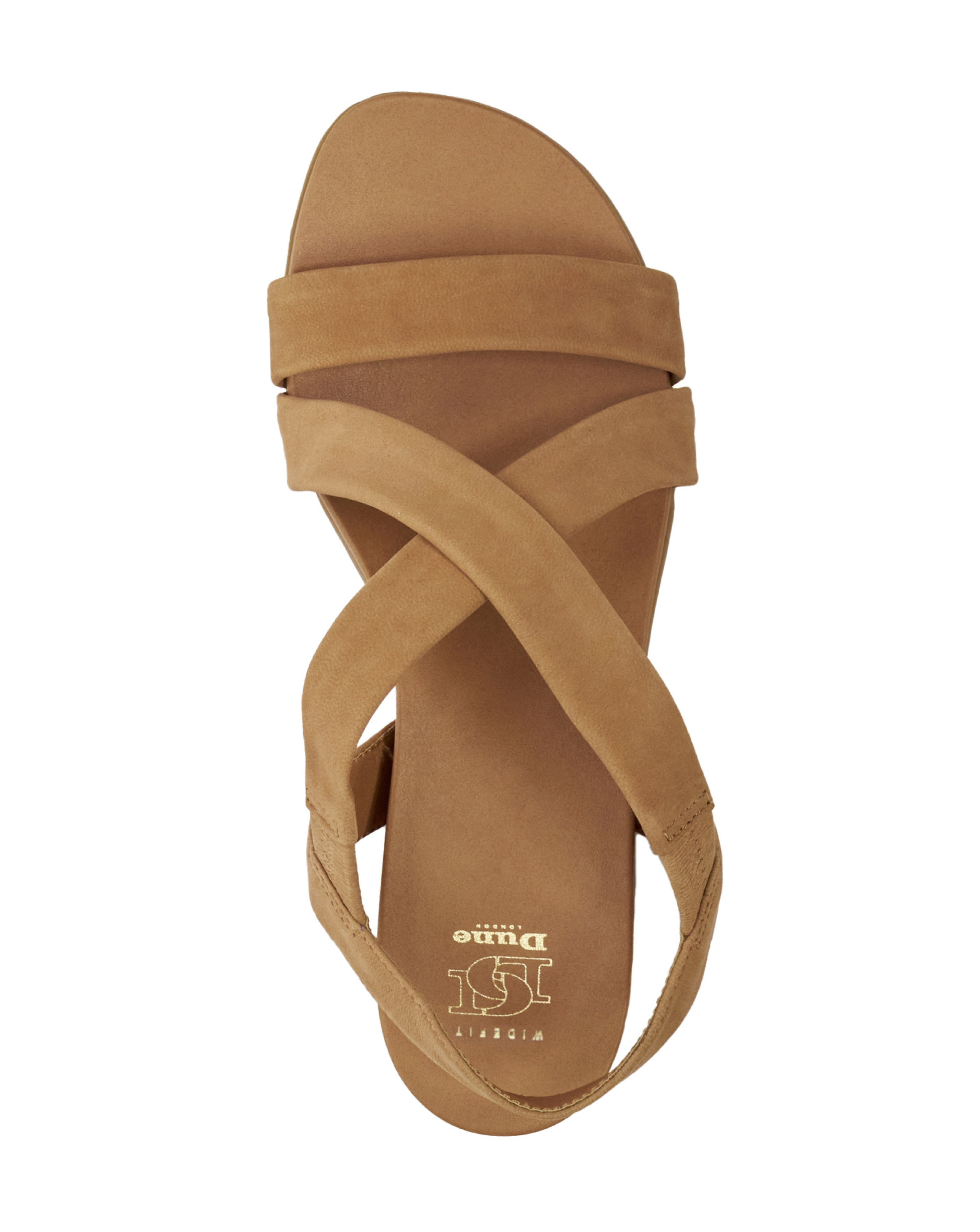 Dune Landies Tan Strappy Sandals - Wide Fit (E)