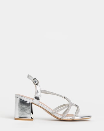 Ines Diamante Strappy Block Heeled Sandals - Extra Wide Fit (EEE)