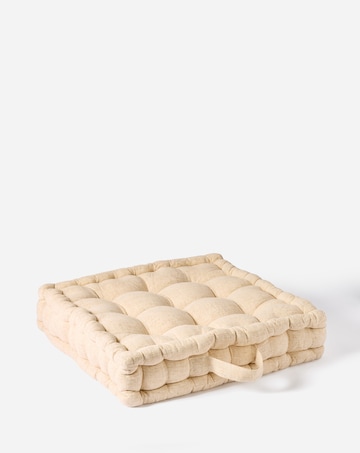 Faux Linen Padded Seat Cushion - Natural
