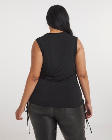 Black Ruched Side Tank Top