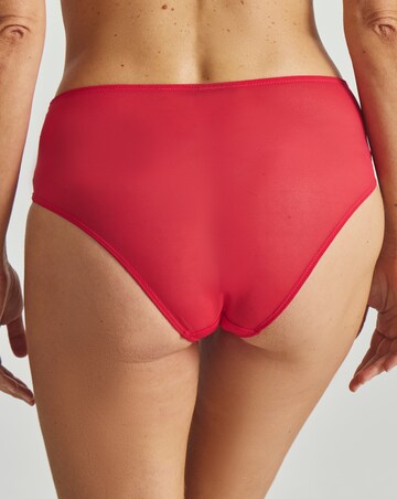 Pretty Secrets Penelope Embroidery High Leg Brief Knickers Red