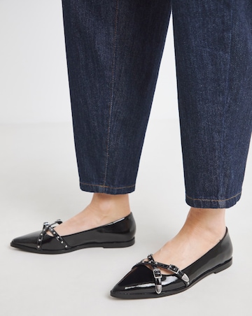 Livorno Pointed Buckle Detail Ballerina Extra Wide EEE Fit