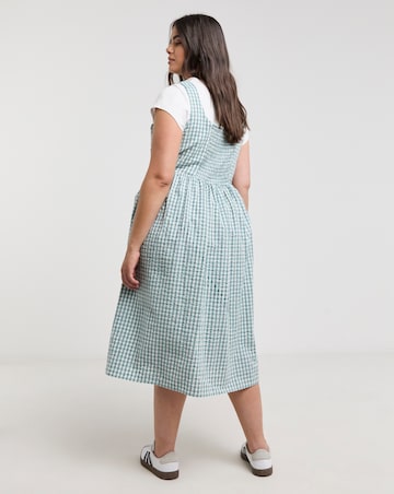 Gingham Textured Sundress With Pockets